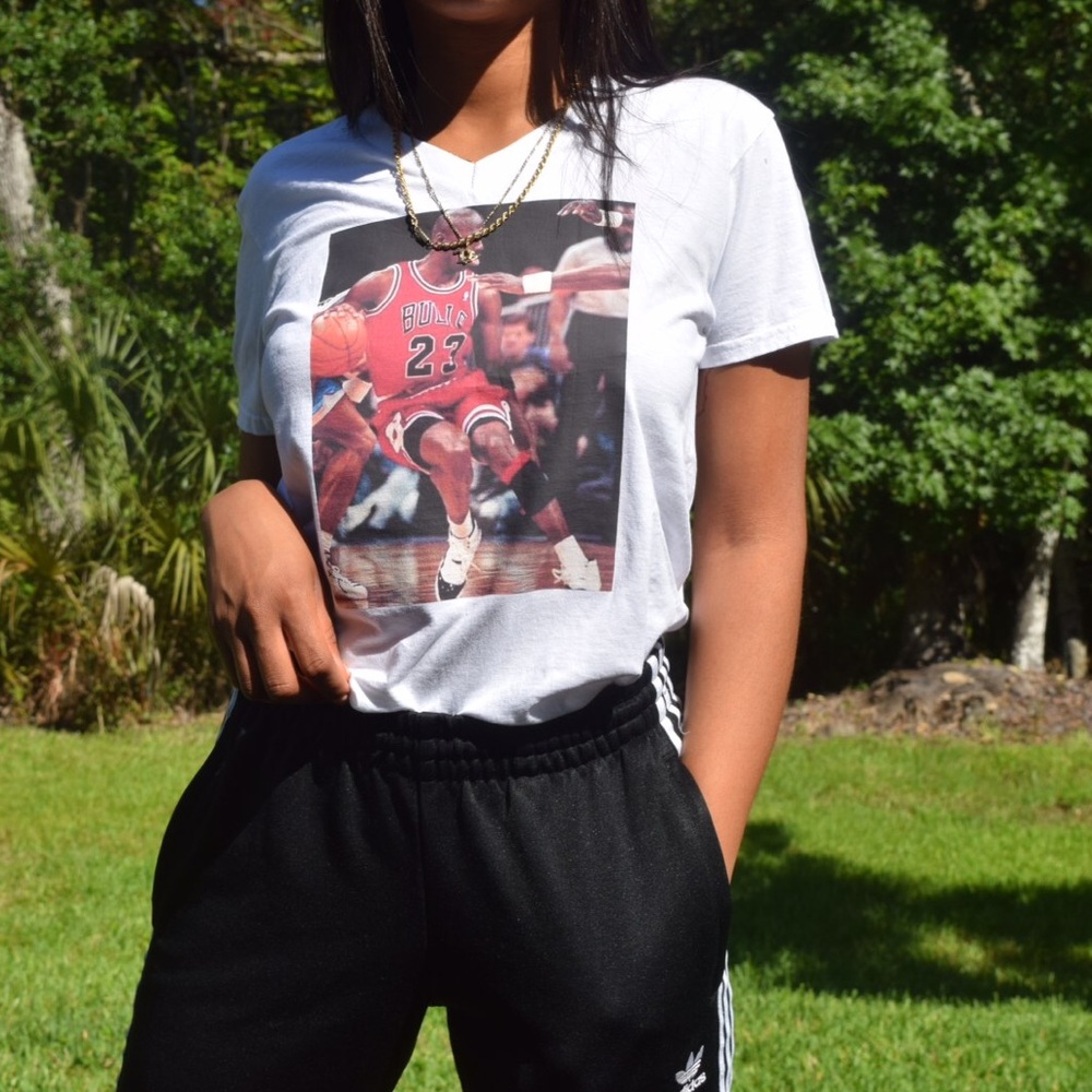 Custom Small “Step Back Tongue Out” VNeck Tee